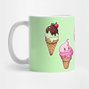 Cute child/baby ice cream cone characters; design; baby; infant; child; cute; sweet; dessert; gift; newborn; baby shower; pretty; pastels; colorful; cutesy; birthday gift; Mug